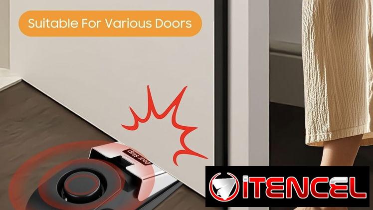 Alarma de tope de puerta mejorada, alarma de seguridad antirrobo de 120 dB para el hogar,