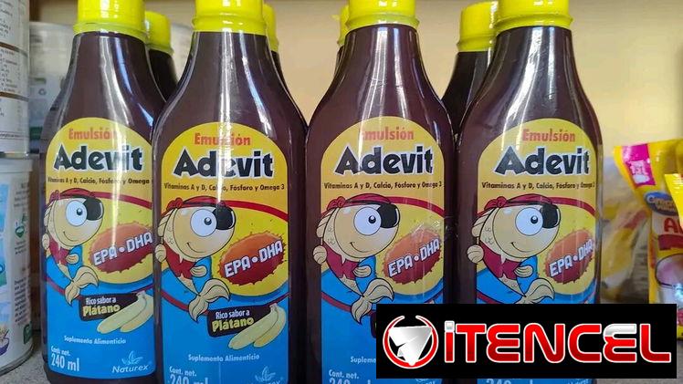 Emulsión de  adevit (240 ml)(VENCE 8-27) en 4100$ Sabor plátano Es una emulsión líquida que combina nutrientes esenciale