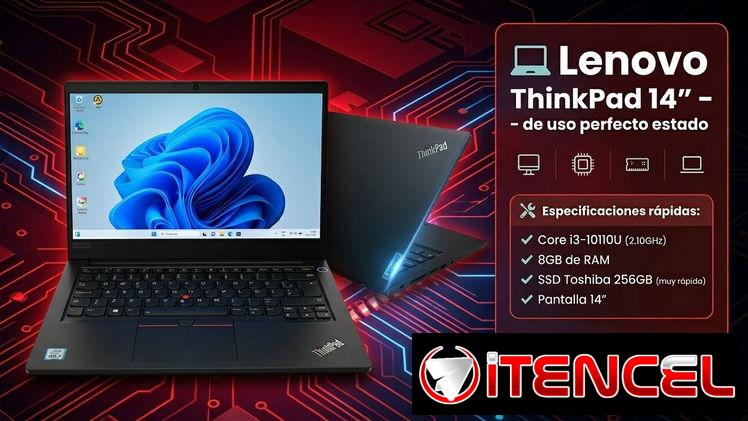 🎮⚓Laptop Lenovo ThinkPad 14″ i3 de 10ma – de uso, en perfecto estado -💲320 USD🎧