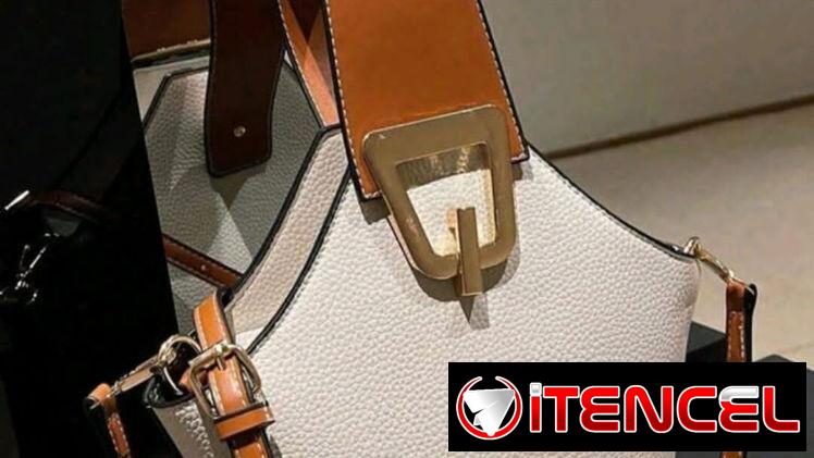 Cartera blanca y carmelita