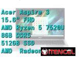 LAPTOP 🎁NUEVA🎁📦CAJA, Acer Aspire 3 (A315-24P-R2AG), 15.6″ FHD Tactil, AMD Ryzen 5 7520U, 8GB DDR5, Radeon, 512GB SSD