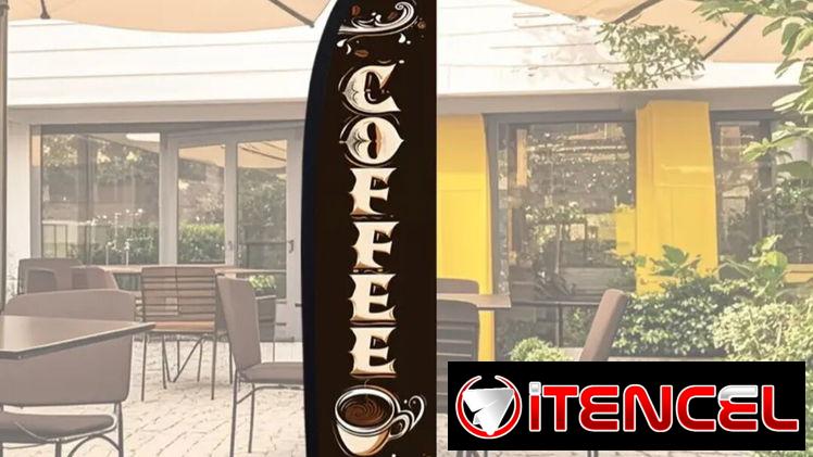 Banderola indicativo de ubicación de cafetería