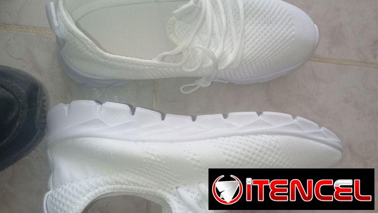 Zapatillas deportivas blancas – Calzado atlético unisex – Tenis ligeros transpirables – Zapatillas casual con suela grue