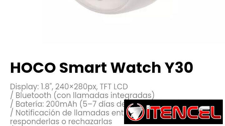 HOCO Smart Watch Y30. Bluetooth (con llamadas integradas)