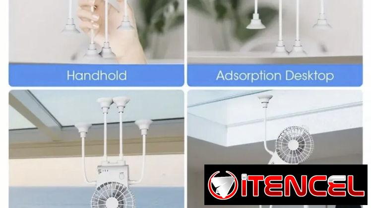 Ventilador recargable  estilo práctico con más de 6 horas de duración de 3 velocidades