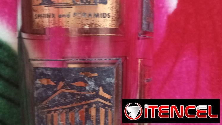 JUEGO DE VASOS ANTIGUOS 7 MARAVILLAS LAMINADO EN ORO