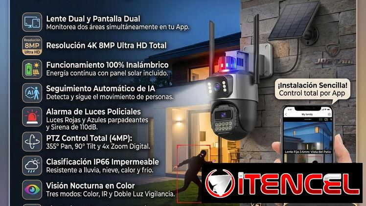 Camara de seguridad con visión nocturna doble camara