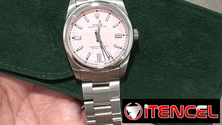 Rolex Oyster Perpetual ( copia excelente calidad) esfera rosa acero inoxidable 36mm