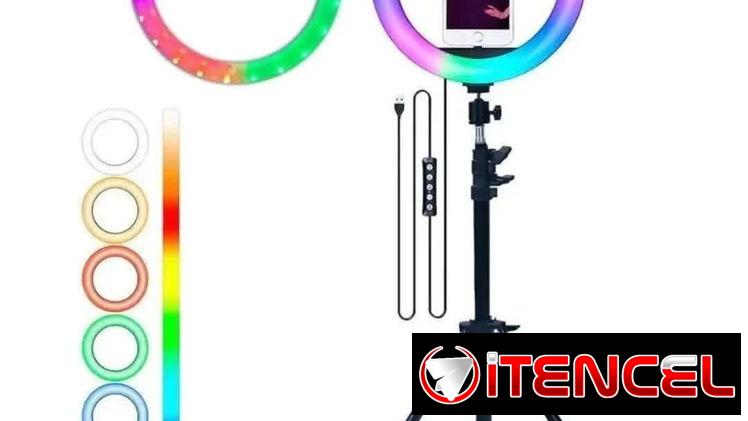 30 USD  – Aro de Luz COLOR BLANCO Y RGB LED 14 pulgadas. 3D-30.