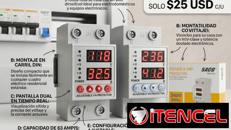 Protector 63A 110vac y 220vac Inteligente. Perfecto para toda la casa
