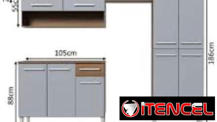Mueble de cocina 3 en 1. Importados. Color blanco y gris