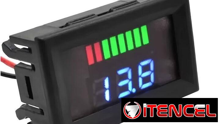 Indicador de batería 2 en 1 Voltimetro y capacidad 12V-72V $3.4