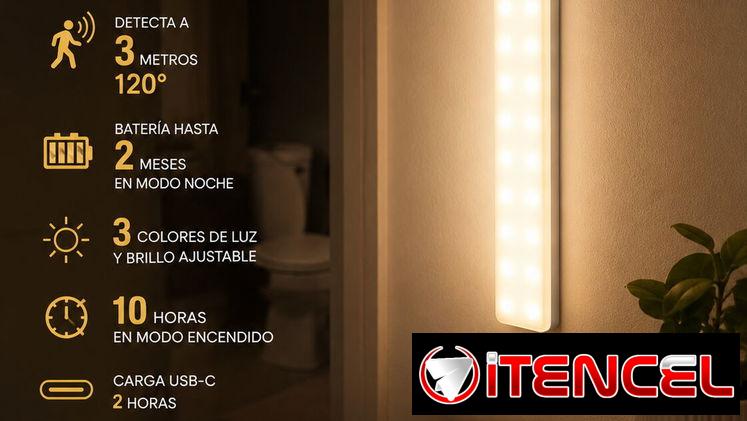 🔷 LUZ LED CON SENSOR DE MOVIMIENTO (Auxoda 8″) 🔷