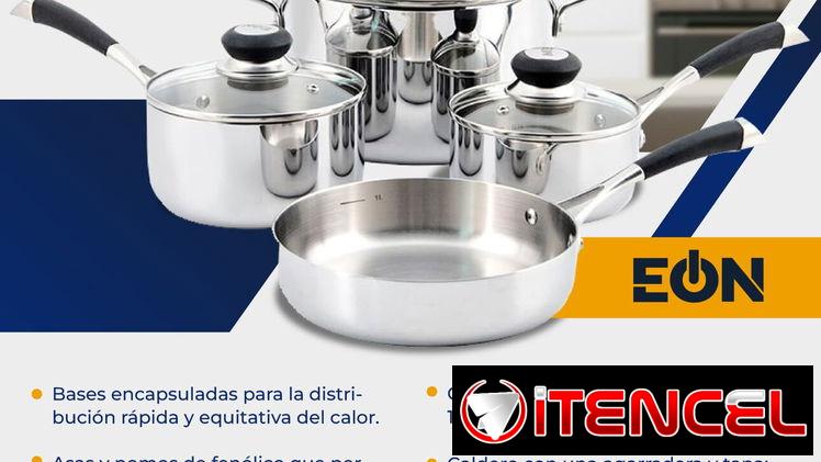 Juego de Calderos de 7 piezas de acero inoxidable Marca EÒN (ko)