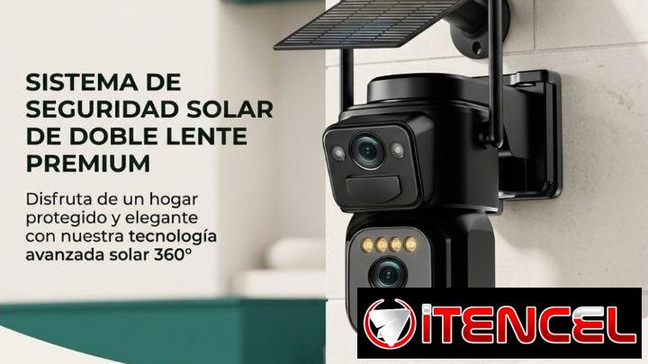 Cámara de seguridad de doble cardan con panel solar