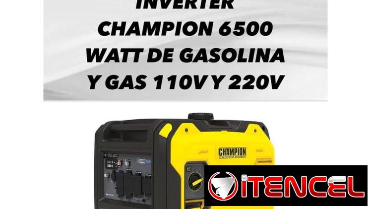 Planta generador eléctrica silenciosa inverter MARCA CHAMPION DE 6500 WATTS 110 y 220 volt para gas y gasolina 1180  USD