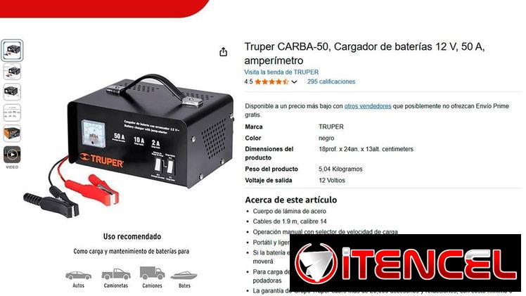 REBAJA!! Cargador de Baterías TRUPER CARBA-50