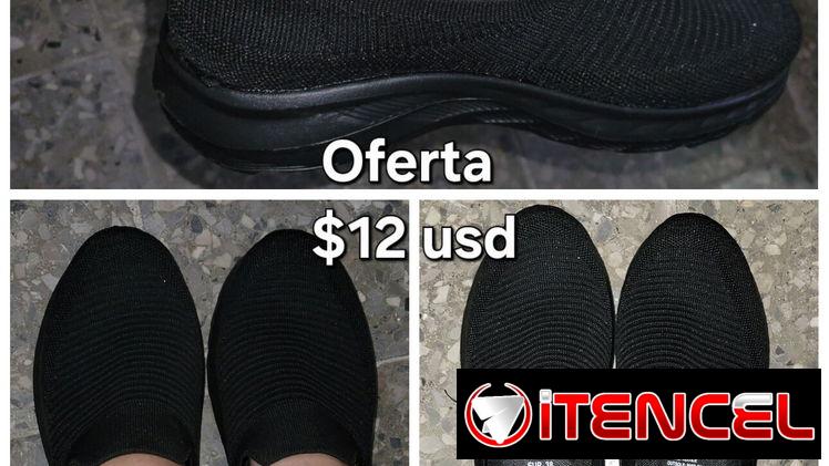 Calzado, zapatos, tenis de mujer. cómodos. Horrma ancha. No tienen cordones, fácil de poner. $12 usd. Solo no. 38 / 25cm