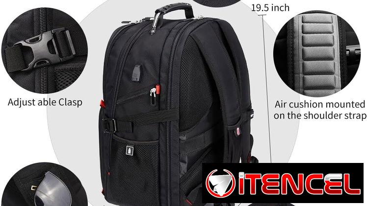 Mochila de viaje extragrande .Antirrobo con candado integrado para portátiles de 17 pulgadas