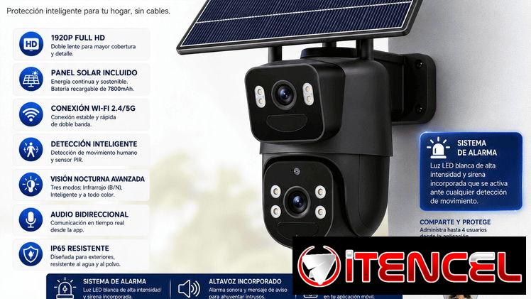 Camara de vigilancia Solar Wifi 2 lentes.