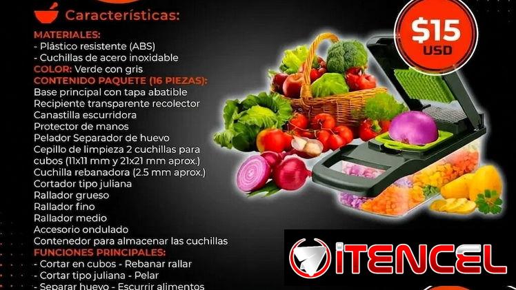 🥙 MULTIFUNCIONAL 🥙 CORTADOR MANUAL DE ALIMENTOS. SERVICIO DE MENSAJERÍA CON FACTURA. TL 54833699