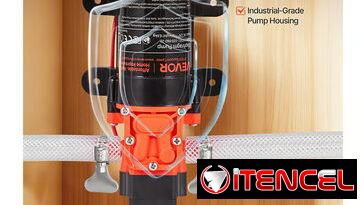 Bomba Presurizadora VEVOR 1.2 GPM 80 PSI 12V DC Autocebante Diafragma 2 Cámaras Para RV Riego Negro