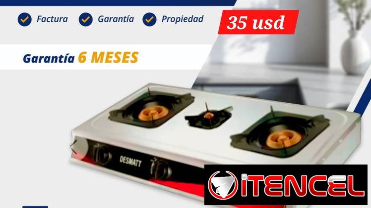 Cocina de gas triple quemador