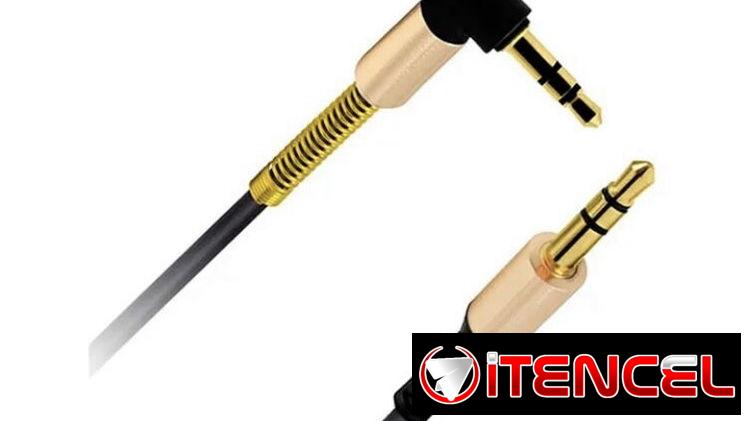 Cable de audio auxiliar 90 grados tipo resorte, reforzados. Nuevos