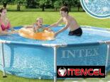 Piscina INTEX de 10Ft (3.05mx76cm) Redonda con marco de Metal reforzado, con motor y sistema de recirculación.  Nueva