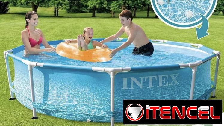 Piscina INTEX de 10Ft (3.05mx76cm) Redonda con marco de Metal reforzado, con motor y sistema de recirculación.  Nueva
