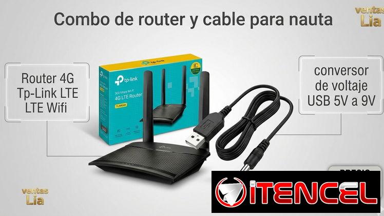 Combo de router y cable para nauta