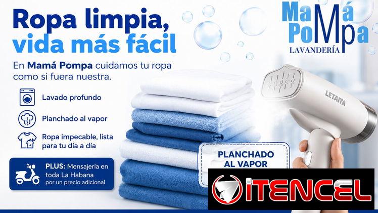 MP12. ¿Sin tiempo para lavar y planchar? Llamanos, somos Mamá Pompa