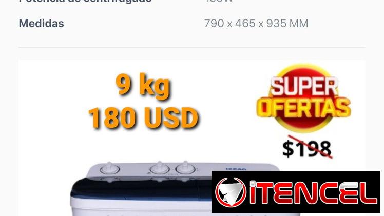 Lavadora 9 kg semiautomática