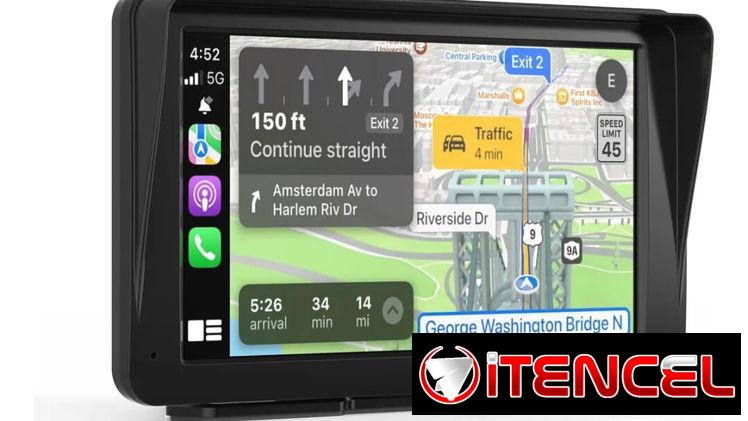 Estéreo portátil inalámbrico para automóvil Apple Carplay inalámbrico Android Auto, 7 pulgadas