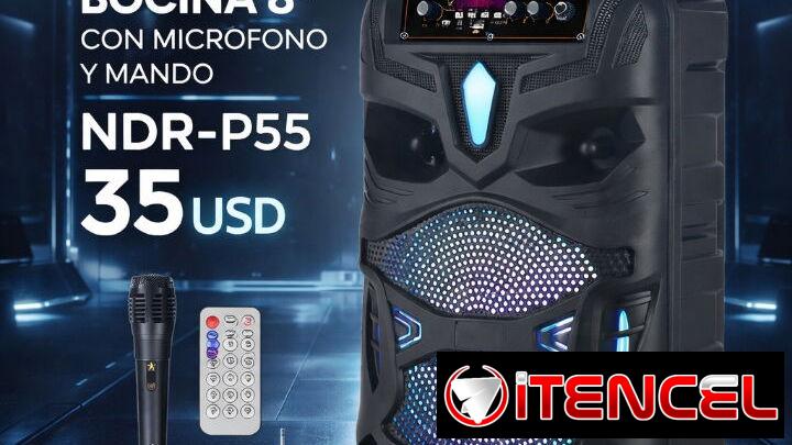 NDR-P55 / Con Micrófono y Mando / Bocina 8″