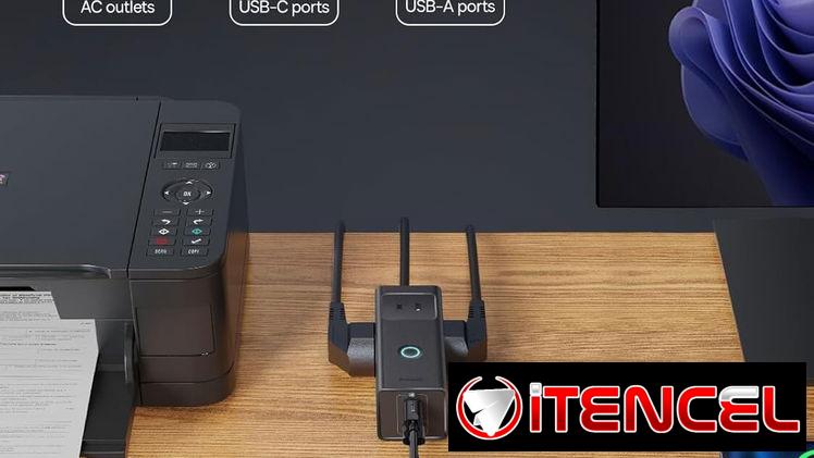 Regleta Baseus PD20W Con 3 Tomas AC + 3 Puertos USB Carga Rápida GaN 20W Para Hogar u Oficina 🔌⚡ Envío Disponible