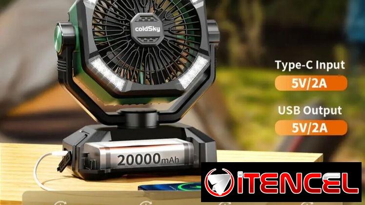 Ventiladores recargables coldsky de 20000mah, doble aspa y doble motor.