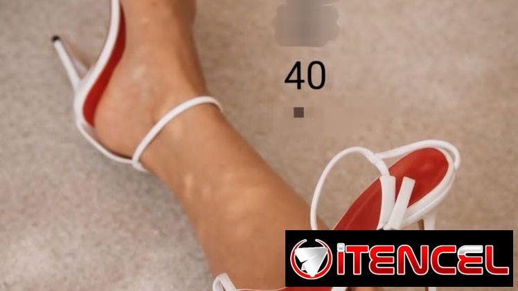 Zapatos blancos de tacón fino no.40