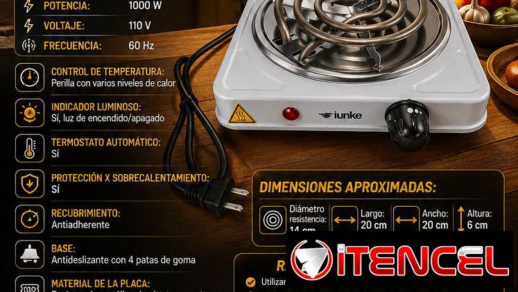 🥘COCINA 🥘 ELÉCTRICA IUNKE 1000 W. MENSAJERÍA CON FACTURA Y GARANTÍA. 📲 54833699