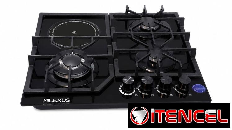 Cocina empotrable Milexus de gas con zona de vitrocerámica