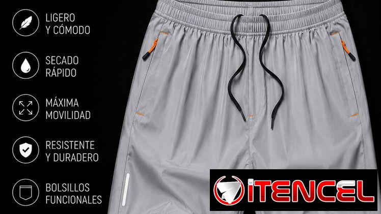 Short de nylon largo para hombres. Shorts de tela fresca con bolsillos.