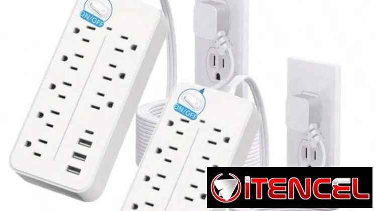 Extencion o regleta de corriente con puertos usb y tipo C en 18$