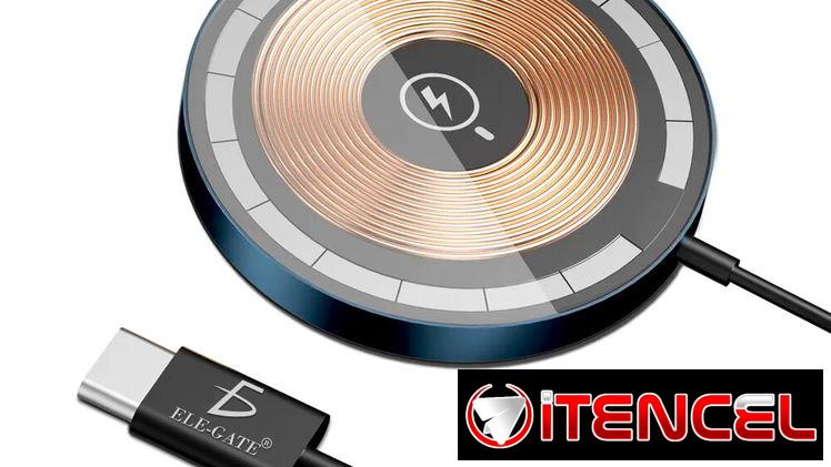 Cargador Inalámbrico 15W, Carga rápida. Marca Ele-Gate. Alimentación TipoC. Nuevos de pqte en su caja. 52759786