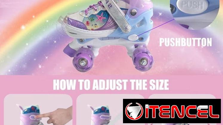 🛼Patines Ajustables para Niños y Niñas (3-12 años) con Luces LED y Equipo de Protección🛼