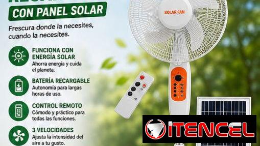 Ventilador recargable con panel
