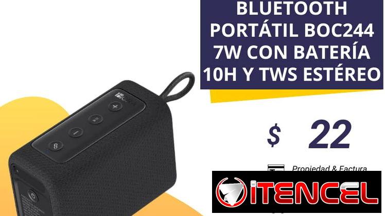Parlante Bluetooth Portátil BOC244 7W, con batería 10H y TWS estéreo