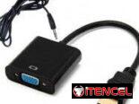 Adaptador HDMI-VGA con salida de audio(HDMI punta Dorada)..Nuevo