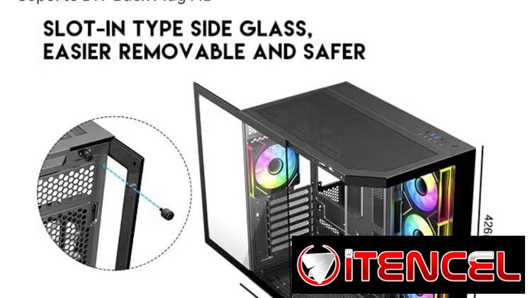 Chasis ATX de vidrio templado y 4 ventiladores