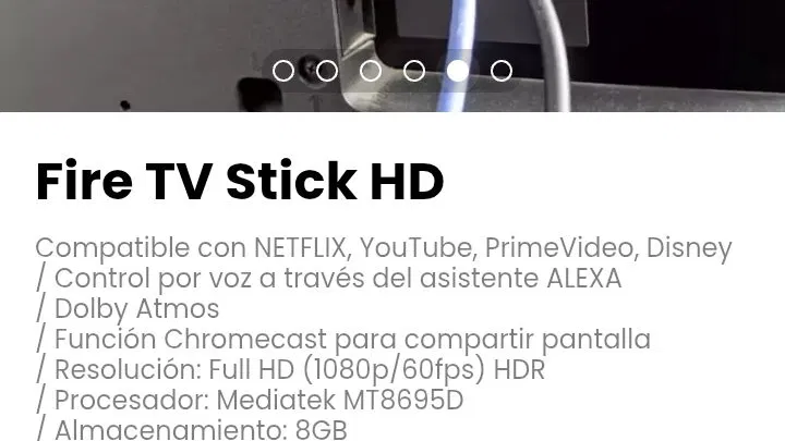 Fire TV Stick HD. Compatible con NETFLIX, YouTube, PrimeVideo, Disney. Nuevo