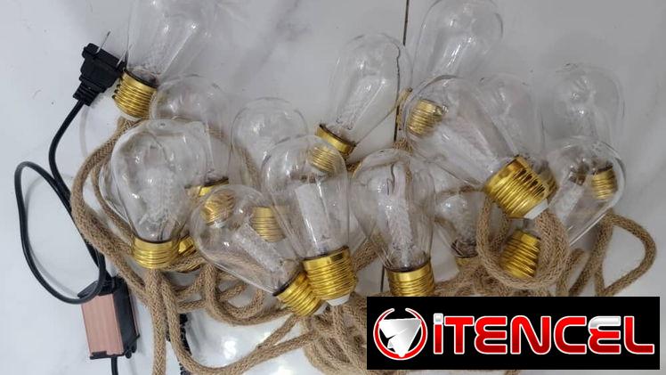 💡Bombillos LEd plásticos a prueba de agua con 16 bombillos. ✅6 m de largo, Ideal para terrazas o patios,cable tipo soga
